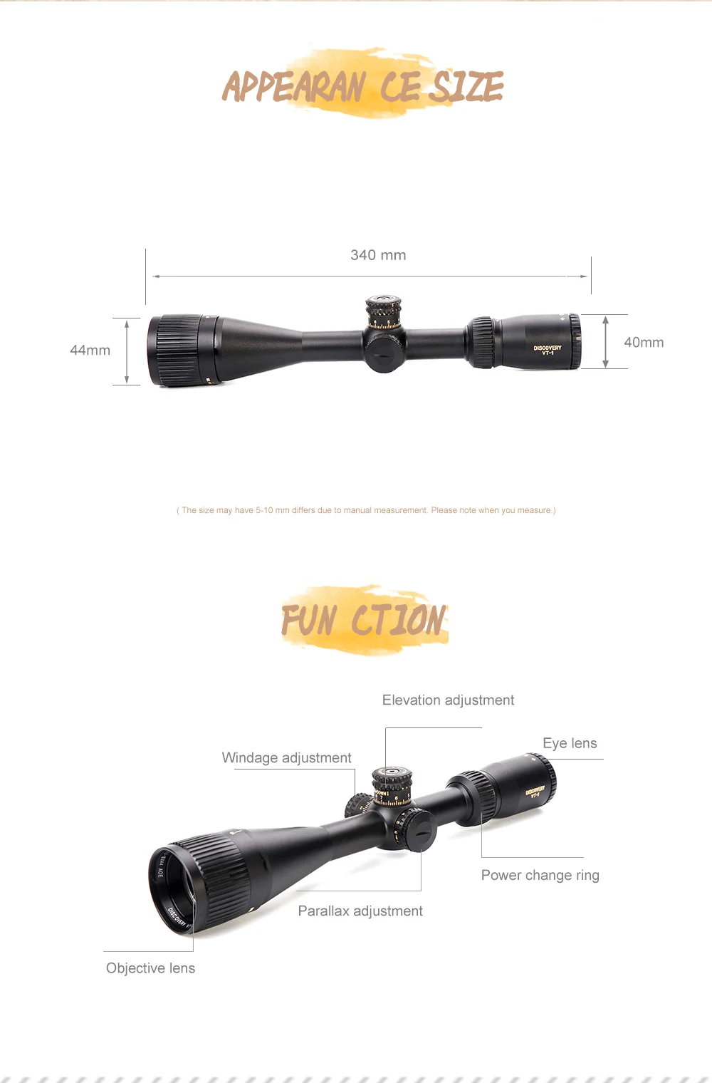 Охотничий прицел VT 4,5-18X44AOE Rifle Scope Mil Dot R/G/B светящаяся сетка прицелы для спортивного пистолета страйкбол Коллиматорный прицел