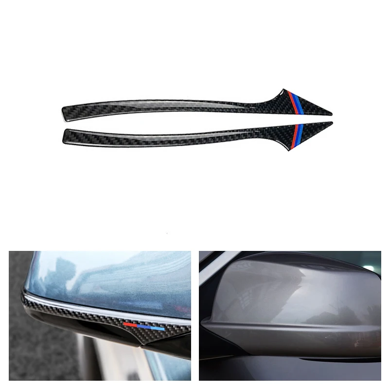 

2pcs Car Real Carbon Fiber Rearview Mirror Anti-Rub Strips Bumper Sticker Protector Anti-collision Trim for BMW E60 F10 F07 F01