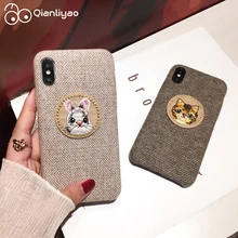 Qianliyao Милая кошка, кролик панда чехол для телефона для iphone X XS Max XR 7 8 6 6S Plus 11 Pro Max чехол s круглая заплатка Ткань задняя крышка
