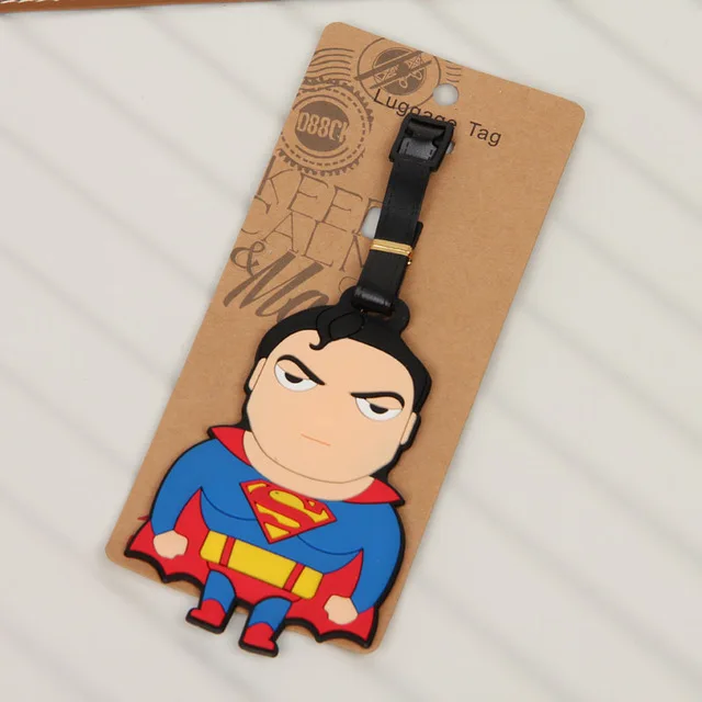 IVYYE Супермен Бэтмен логотип аниме сумка аксессуары багажная бирка на чемодан ID адрес портативный держатель тегов багажные этикетки для путешествий Новинка
