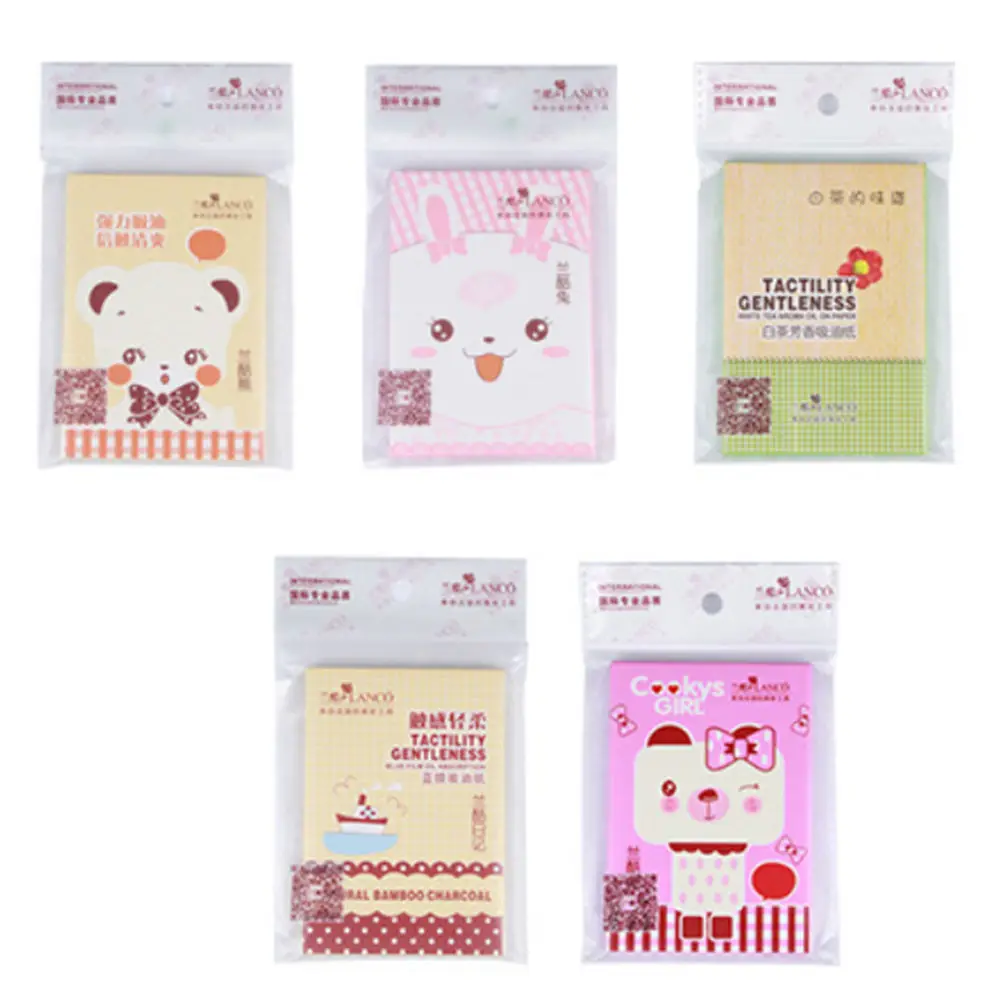 Random style  1 Pack face Oil Control Absorption Film Tissue Paper Pulp Makeup Blotting Paper Wholesale