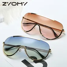 Zyomy брендовые дизайнерские сиамские очки, большая коробка, цельные двойные цветные женские солнцезащитные очки, негабаритные ветрозащитные очки унисекс