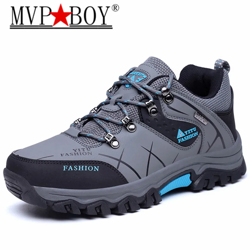 

MVP BOY Autumn Winter Men Mountain Hiking Shoes Athletic Leather Hunting Boots Outdoor Antislip Climbing Trek Sneakers 39-46