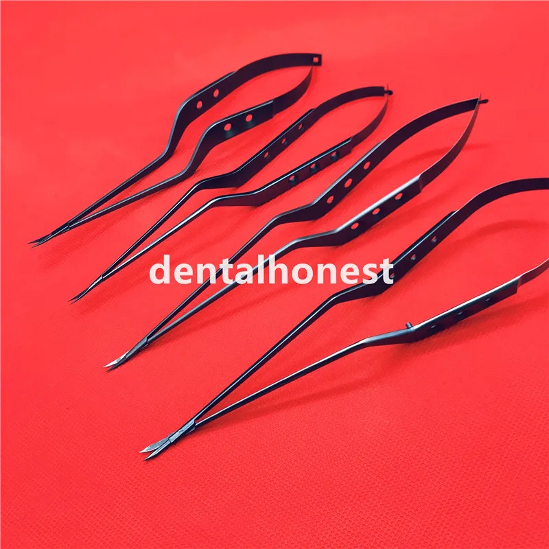 

High Quality Titanium Alloy Tools Curved Yasargil Mircro Scissor Bayonet Flat handle 20cm/21cm/22cm