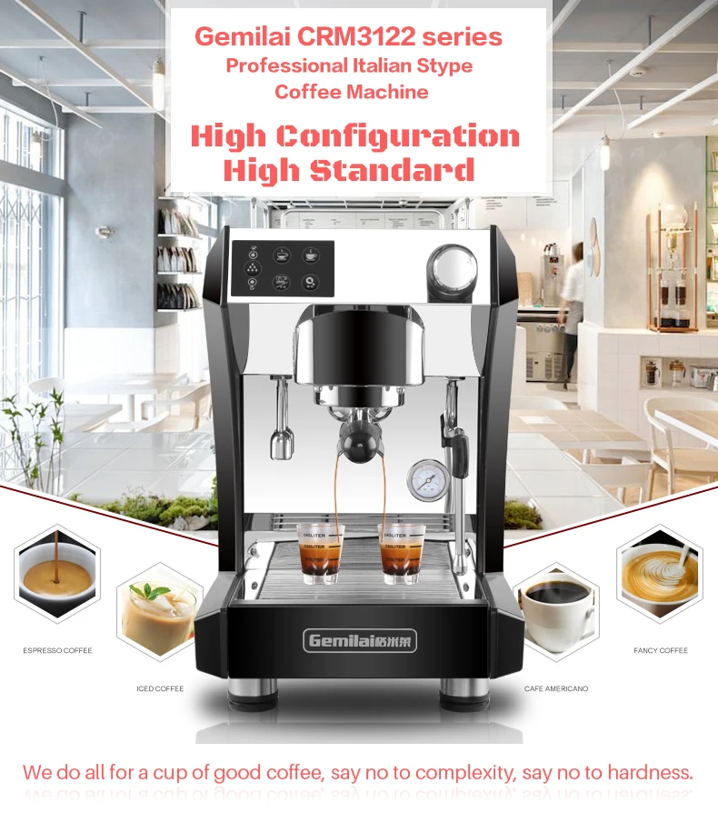Gemilai 3122 Commercial Semiautomatic Italian Coffee Machine Home Type