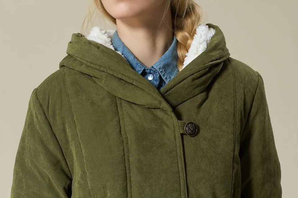 Размера плюс Флисовые женские зимние куртки с хлопковой подкладкой женское длинное стильное кашемировое пальто на зиму куртки XXL XXXL XXXXL