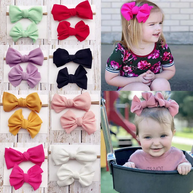 

9Pcs Colors Newborn Baby Girl Headband Infant Toddler Bow Hair Band Accessories