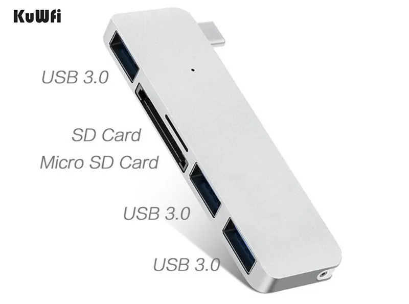 USB 3,0 5 в 1 OTG кардридер металлический кардридер usb type-C TF концентратор + SD TF кардридер Micro SD кардридер для ноутбука ПК телефон