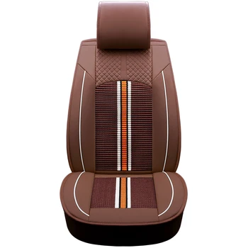 

New leahter ice silk universal cartoon car seat cover for Volkswagen vw passat polo golf tiguan jetta touareg auto accessories