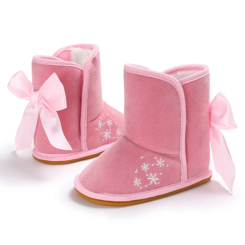 Модные детские ботинки, зимние мягкие плюшевые ботиночки для девочек, Нескользящие Зимние ботиночки, теплые милые зимние ботинки для