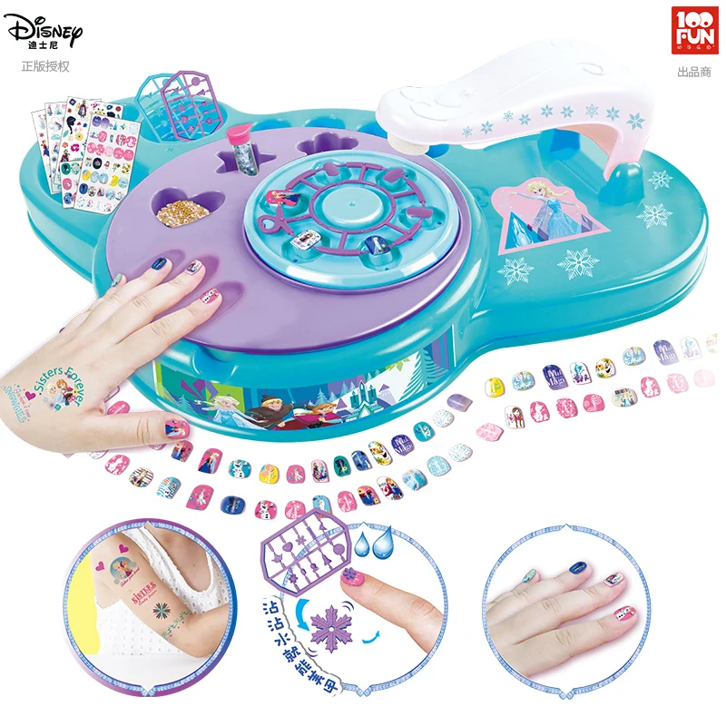 mom girls frozen Tattoo Nail sticker Cosmetics Princess Makeup Box Set disney elsa anna Sticker set For kids Gift pretend play