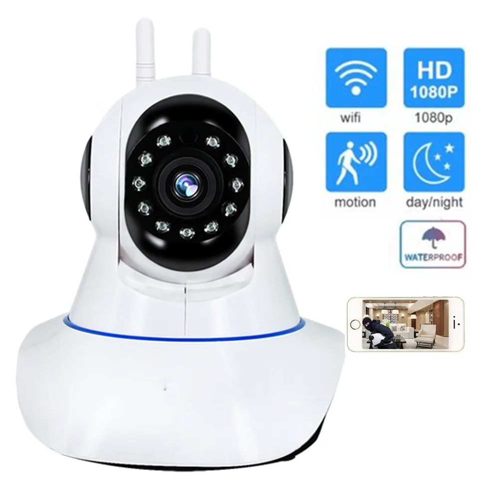 

Dual Antenna 1080P Pan/Tilt WiFi IP IR Camera Two way audio 2P2 Camera Support Max Up to 128GB Video Monitor ip camera