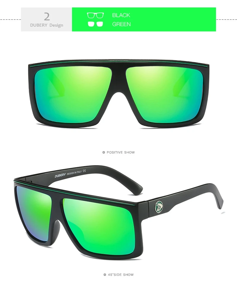 DUBERY поляризованных солнцезащитных очков Для мужчин бренд водитель негабаритных солнцезащитные очки для мужчин вождения UV400 очки