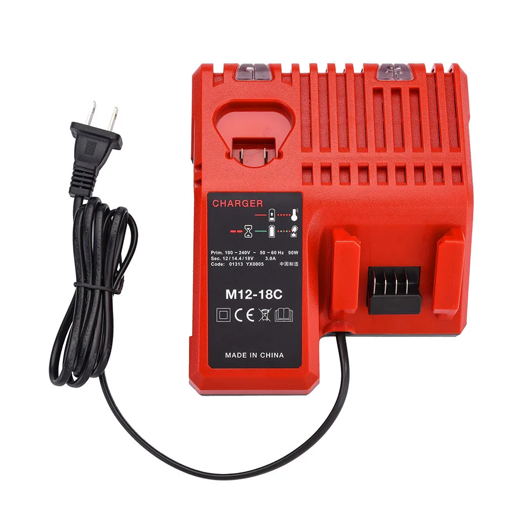 

EPULA M12-18C Li-ion Battery Charger 12V 14.4V 18V For Milwaukee M18 M14 M12 Battery