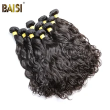BAISI волосы Необработанные перуанские девственные волосы волна воды человеческие волосы пучки 10 пучков сделки