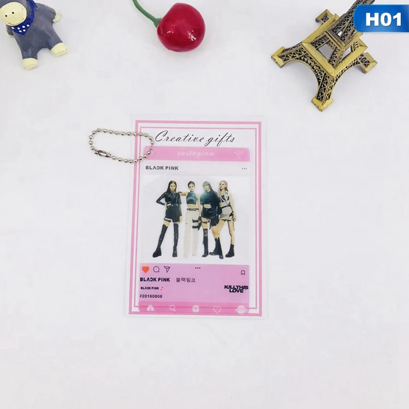 1 шт. K-pop BLACKPINK TWICE GOT7 TXT SEVENTEEN ПВХ прозрачная подвесная цепочка фото карта альбом Фотокарта для фанатов коллекция подарок