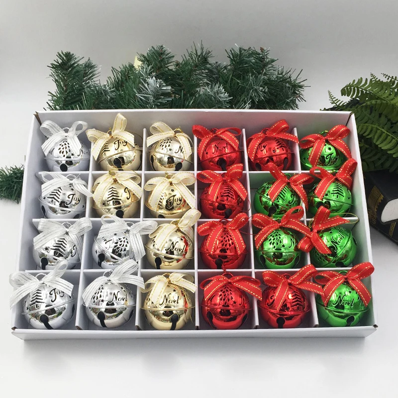 

10pcs Green Gold Silver Red cristmas Decoration Jingle Bells Iron Christmas timbre Hanging Ornaments Christmas Tree Pendants