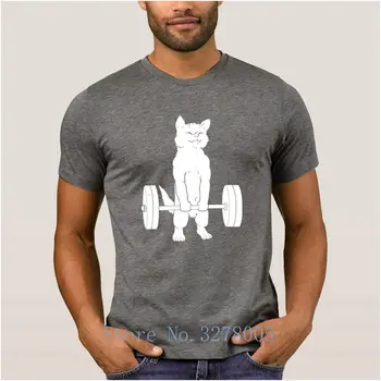 

Brand La Maxpa 2018 Letters T Shirt Men Powerlifting Cat Deadlift Classic T-Shirt Man Summer Style Round Neck Clothing Regular