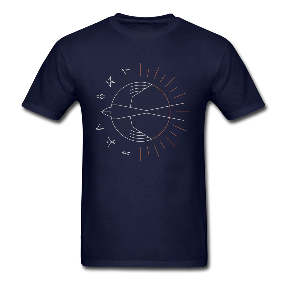 Customized Tops Shirt Plain Short Sleeve Men Top T-shirts TpicOriginaltitle Printed Summer T-shirts Round Collar Swallow The Sun navy