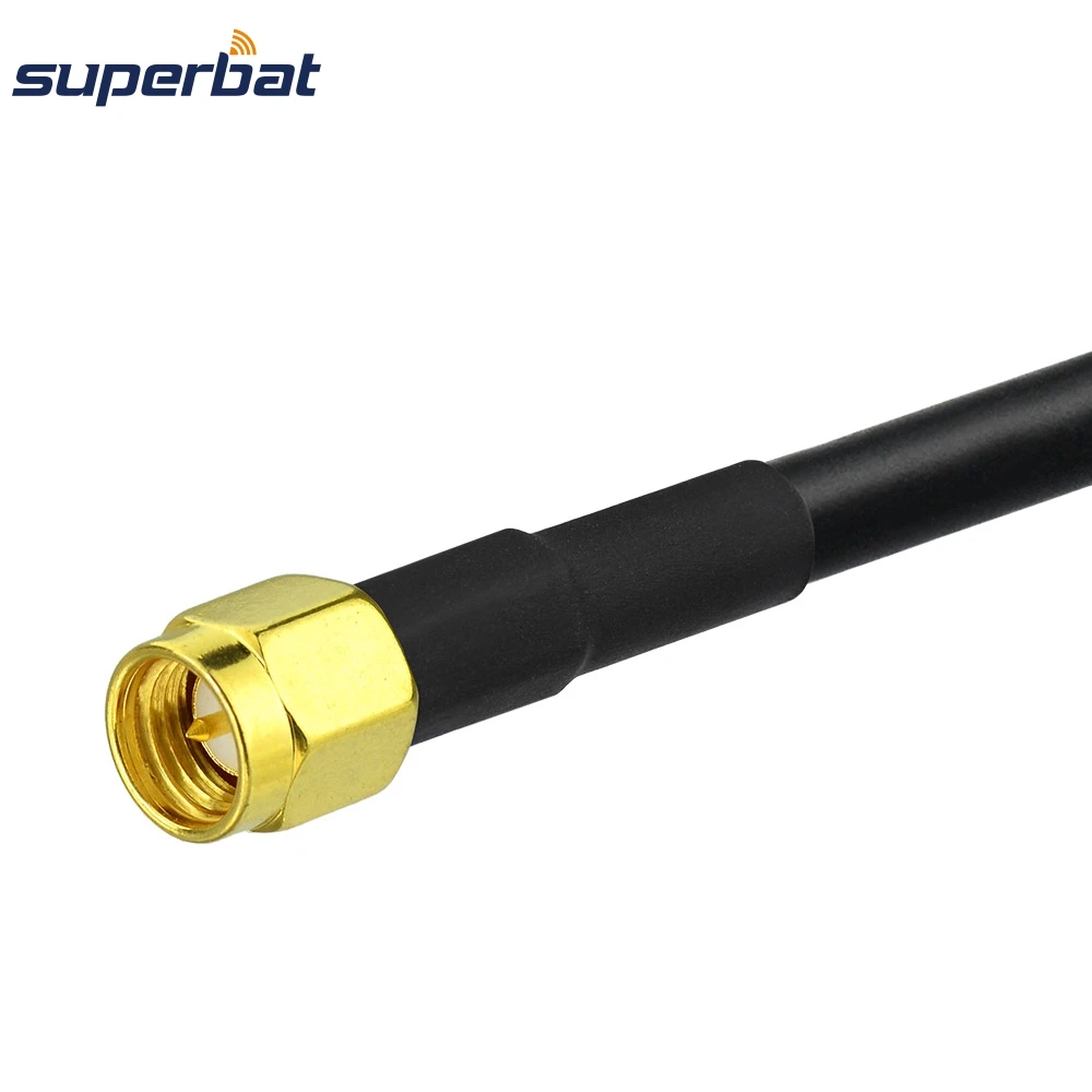 Superbat SMA Male to SMA Female Bulkhead Wifi Connector with Pigtail LMR195 6FT Antenna Cable 2M Straight Wireless Network