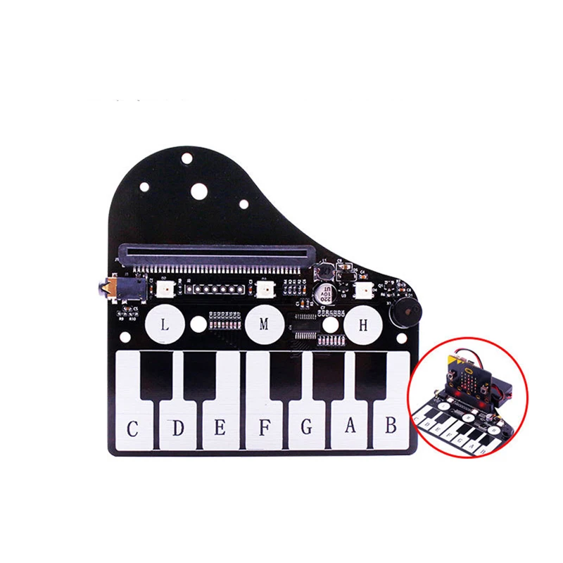 Фортепиано форма Плата расширения музыка макетная плата с RGB цветной светильник зуммер для Microbit