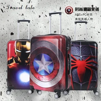 

Travel tale PC 20/24 inches Rolling Luggage Spinner brand Travel Suitcase Captain America/Spider-Man/Iron Man travel Luggage