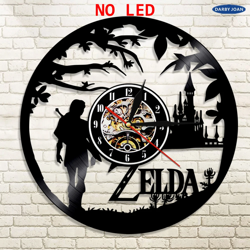 Legend of Zelda ручной работы светодиодный виниловые часы изменение цвета освещения LP настенный светильник дистанционное управление подсветка классный подарок для гостиной