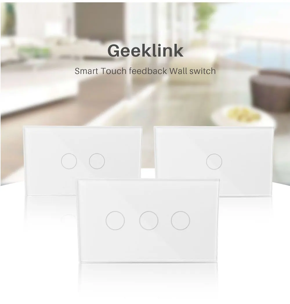 Geeklink Smart Home WiFi Switch для Alexa Google Home Voice Управление освещением Настенный светильник Прерыватель 1 2 3 Gang Smart Remote Control