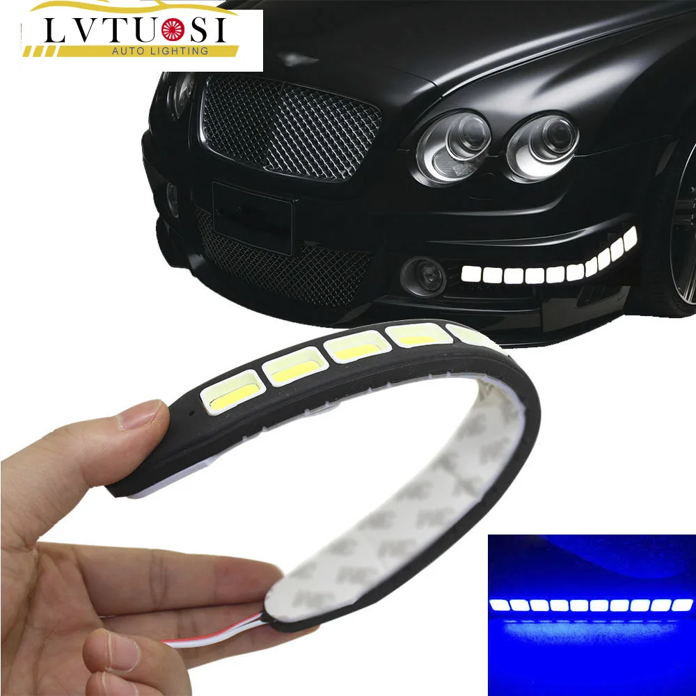 

2Pcs COB LEDs DRL Daytime Running Light Waterproof Day Time Working Lights LED Turn Signal DRL Driving Lamp For All Car BH