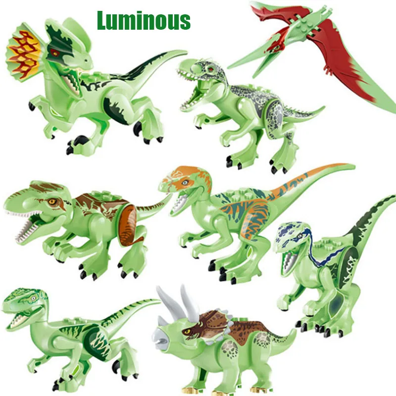 

8pcs/lot Dinosaurs of Jurassic Figure World movie Toy DIY Building Blocks Sets Model Toys Kids Gifts