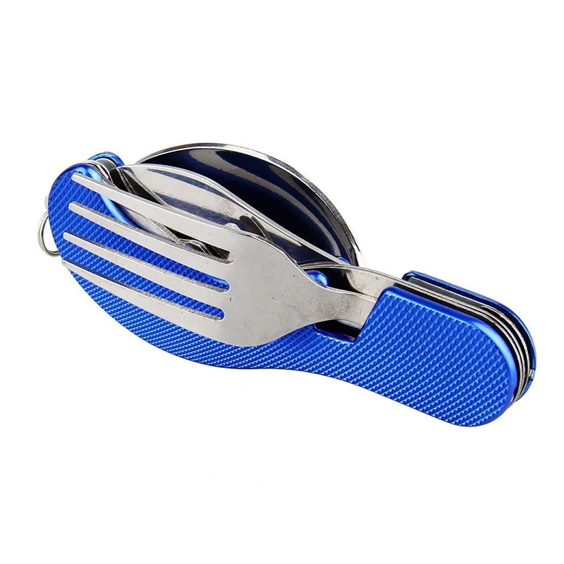 Съемный нож из нержавеющей стали и в комплекте с ложкой мини-посуда набор вилка ложка SPORK походные столовые приборы