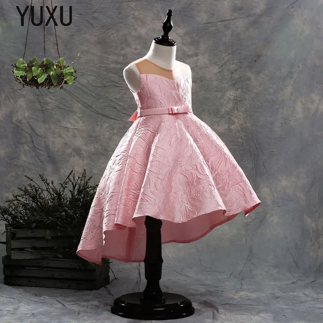 2018 Long tail Lace Ball Gown Flower Girls Dresses Simple
