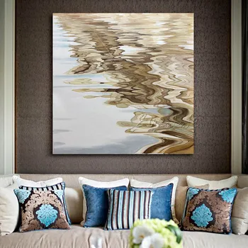 

Golden Abatract Canvas Spray Painting Caudros Decoracion Prints Pictures Modern Abstract Wall Art wall Pictures for Living Room
