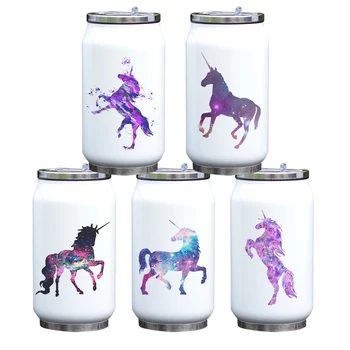 

Unique Cool Magic Unicorns Printing Water Bottle Insulated Stainless Steel Vacuum Bottle Cola Can Shape 330ml Water Can Gift