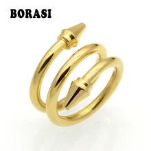 Женское кольцо с коническими стрелками, многослойное кольцо из титановой стали, 3 ряда, модный бренд, украшения для ногтей(China)