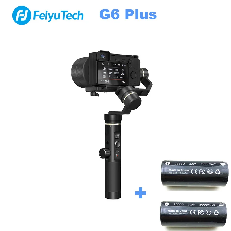  (With two batteries) FeiyuTech G6 Plus 3-Axis Handheld Gimbal Stabilizer for Camera GoPr Smartphone
