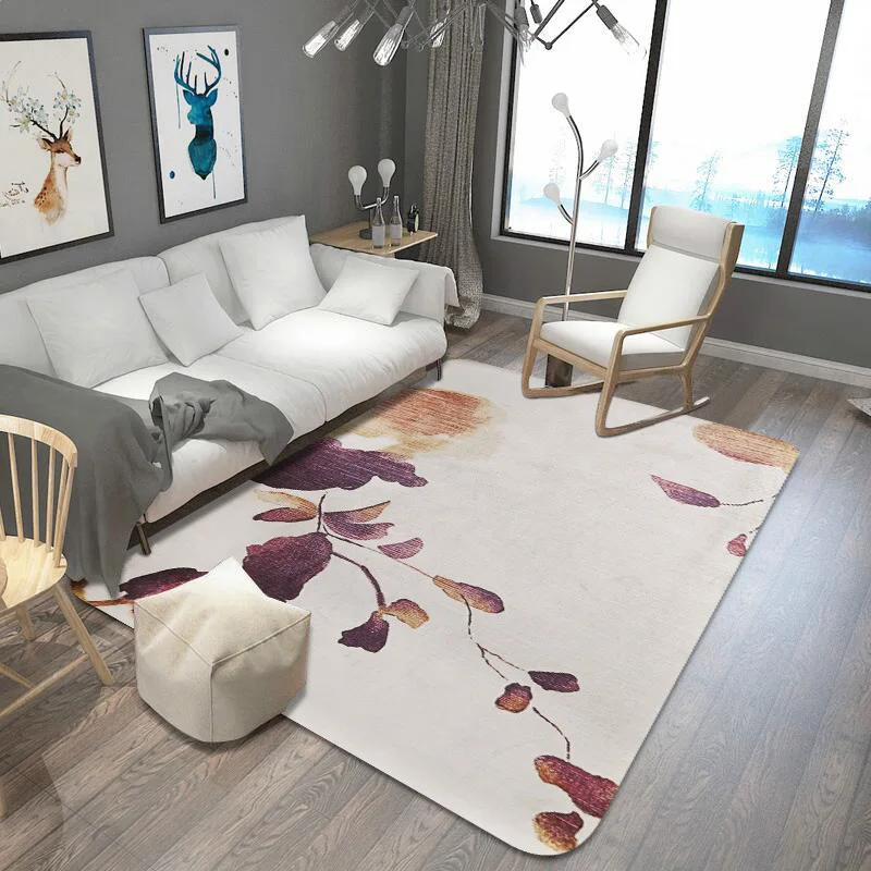 

Ink Drawing Flower Flannel Velvet Anti-slip Living Room Carpet and Rugs 180x280CM Bathroom/Bedroom Rectangle Mats Home Decor