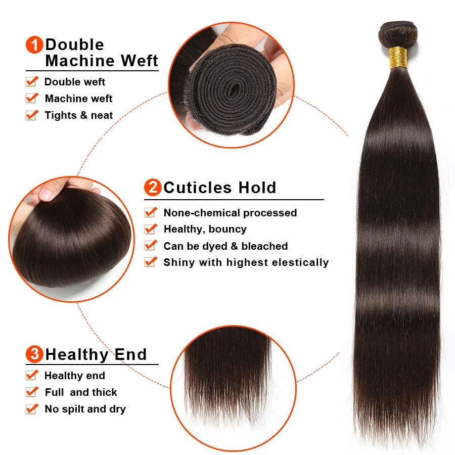 Gossip Brazilian Hair Weave Bundles 100% Human Hair Bundles Double Weft Hair Extension Non Remy Straight Hair Bundles