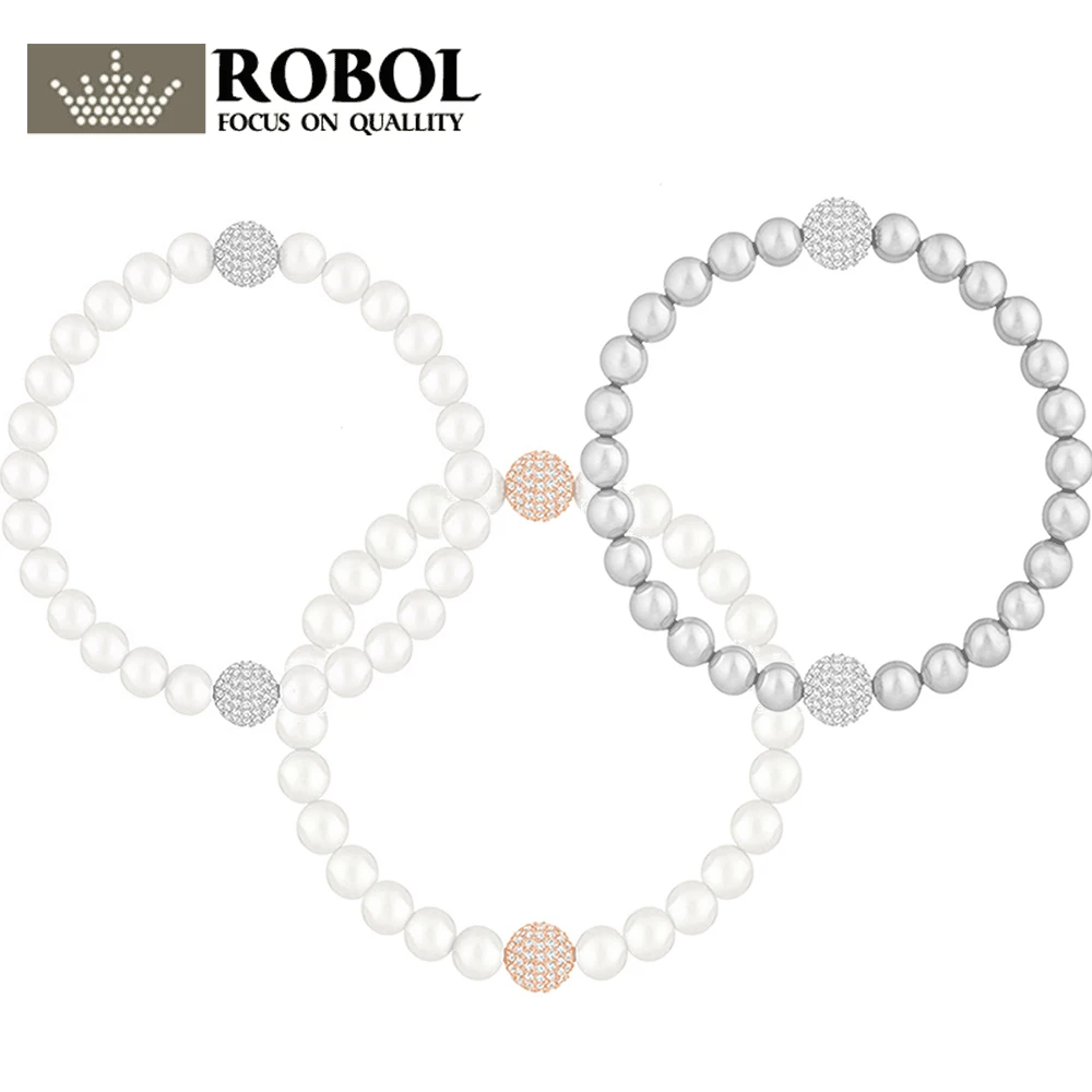 

ROBOL Original SWA REMIX COLLECTION Elegant Pearlescent Invisible Magnetic Buckle Bracelet Women's Jewelry Premium Model Jewelry
