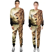 Бренд Jack Claude,, мужские, женские, для пары, 3D принт, животные, Лев размера плюс, Хип-Хоп Толстовки, Толстовки, штаны, мужские комплекты