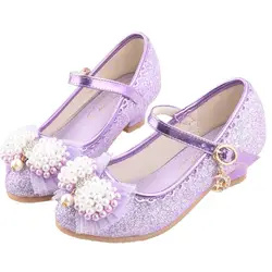 2018 весна и осень Обувь для девочек принцесса обувь Обувь на высоком каблуке Корейская версия Осенняя обувь Обувь для девочек обувь