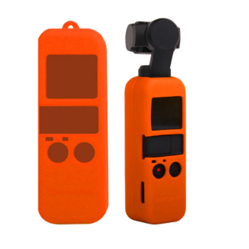 10 цветов DJI OSMO Карманный Протектор набор Мягкий силиконовый чехол с шеей/ремешок для запястья для Osmo Карманный ручной карданный - Цвет: Оранжевый