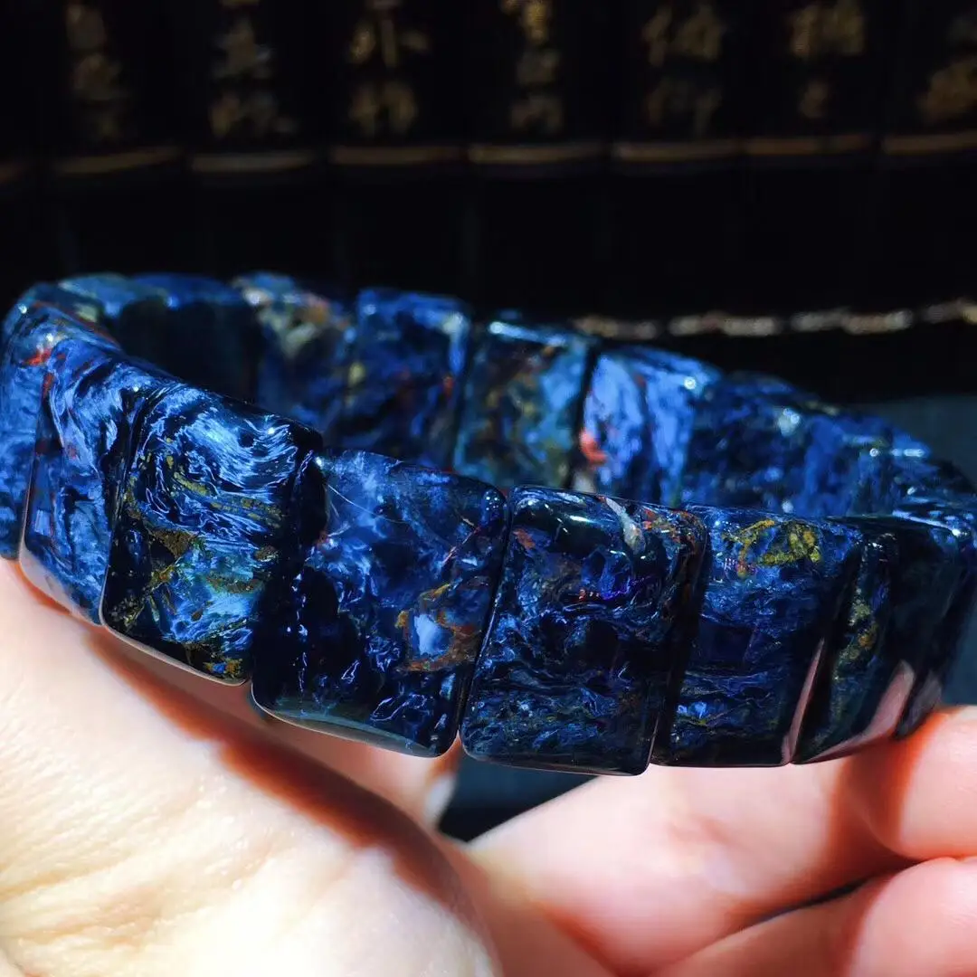 

Natural Blue Pietersite Bangle Bracelet 16.5x12.2x7mm Namibia Gemstone Barrel Rectangle Beads Woman Man Love Gift Bracelets