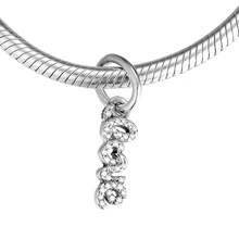 CKK 925 стерлингового серебра подписи любви браслет с подвеской женский браслет с брелоками ожерелье DIY Ювелирные изделия Аксессуары