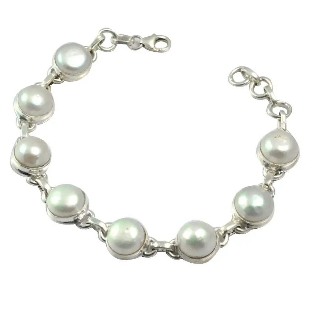 

Genuine Pearl Bracelet 925 Sterling Silver, 18 cm, MHBB0140