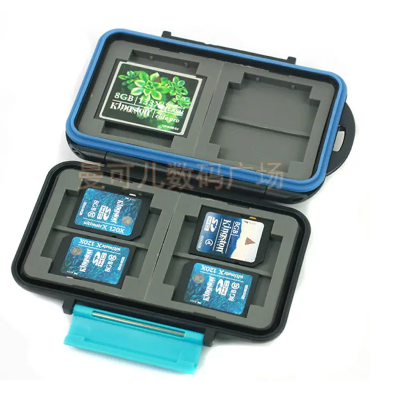 

JJC MC-2 MC 2 Anti-shock Waterproof camera Memory Card Case Holder Hard Storage Box for 4 CF 8 SD DSLR ABS&Rubber