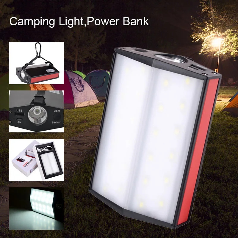 

Charging Camping Light Portable Phone Charger Power Bank with Flashlight can CSV