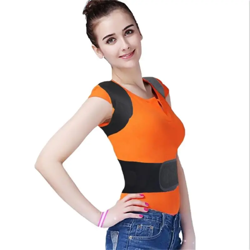 

2016 Adjustable Back Posture Corrector Brace Unisex Back Posture Correction Belt Shoulder Support Belt for Women Men Black S-XXL