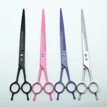 

9.0 Inch 24cm Japan 440C Blue Gem Professional Dogs Cats Pets Hair Shears Hairdressing Scissors Straight Cutting Shears