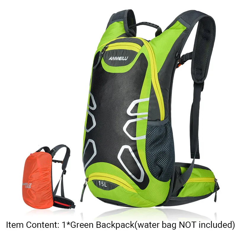 ANMEILU 15L водонепроницаемый велосипедный рюкзак, Сверхлегкий велосипедный Рюкзак Для Езды На Велосипеде, рюкзак для бега, Рюкзак Для Езды с дождевиком - Цвет: Green